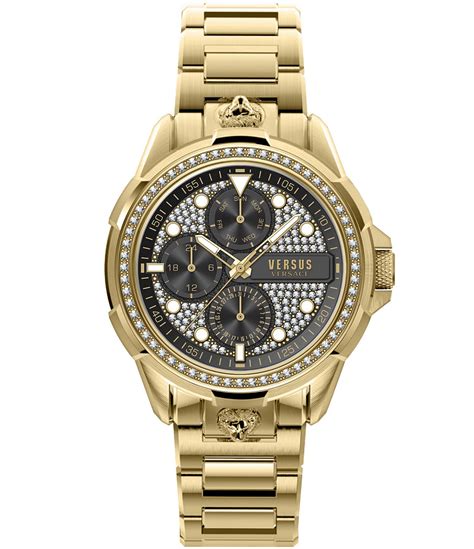 versus versace gold watch|versace watches with diamond.